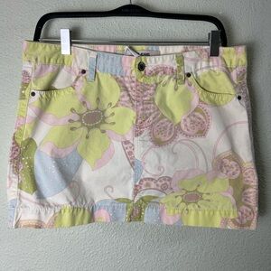 VINTAGE Y2K GAP PAISLEY PRINT PASTELLE MINI SHIRT BASIC COTTON SIZE 14